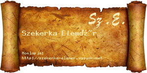 Szekerka Elemér névjegykártya