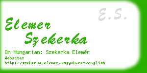 elemer szekerka business card